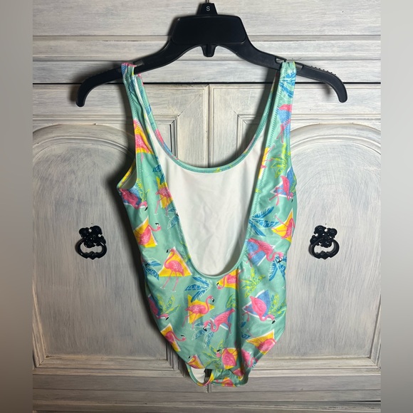 Chubbies Flamingo 90’s Retro Print High Cut One Piece Bathing Suit‎ Beach Resort - Picture 5 of 6